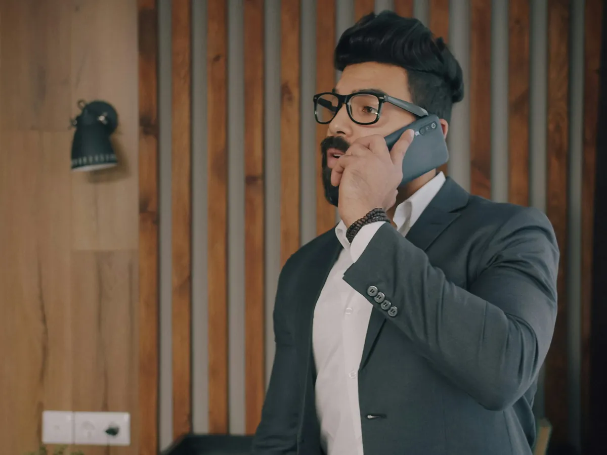 A manager taking a call