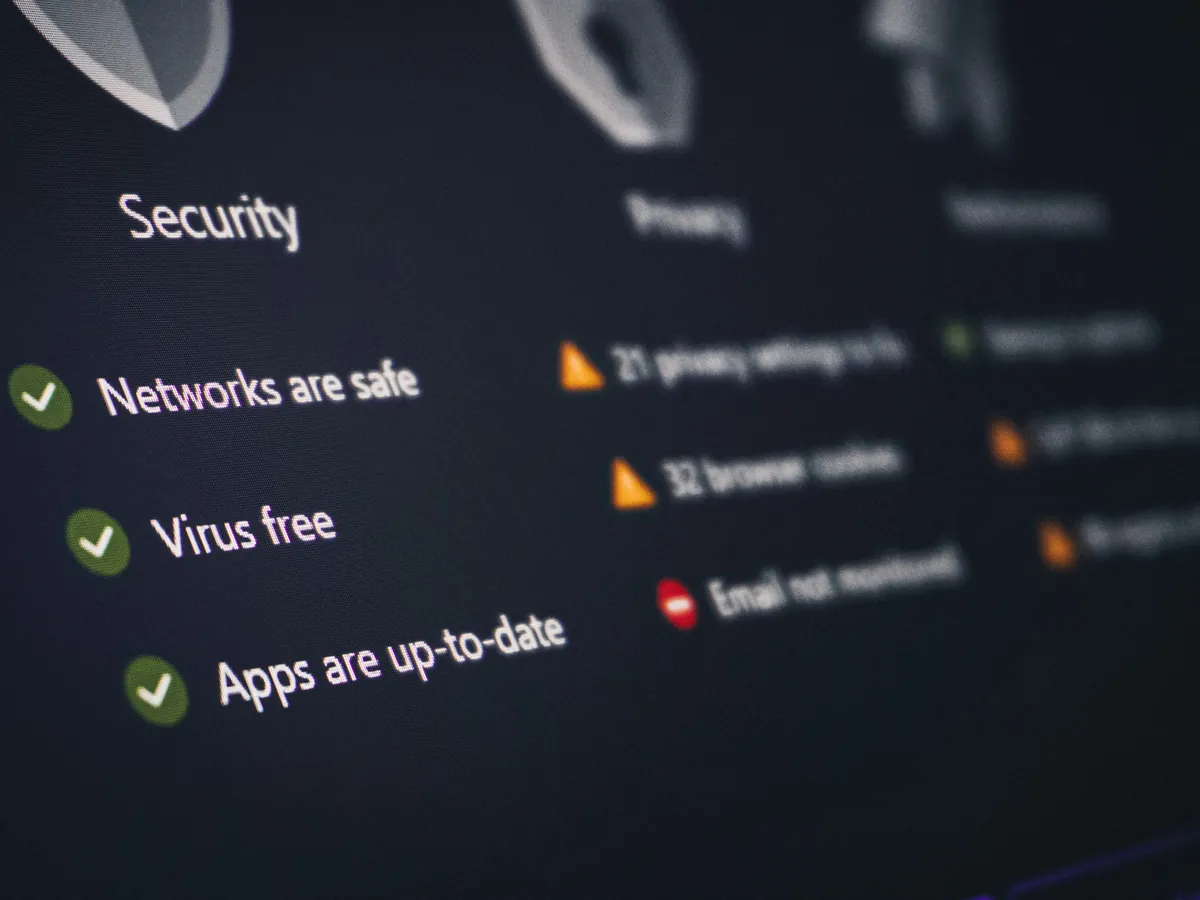 A security dashboard showing endpoint status